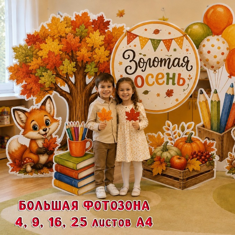 Большая фотозона «Золотая осень» для детского сада — PDF-пособие для детсада