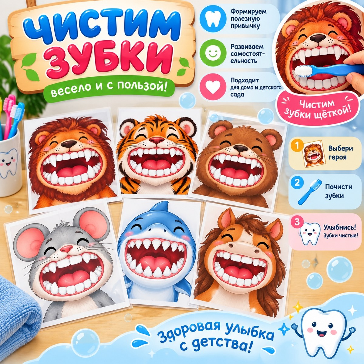 Чистим зубки — PDF-пособие для детсада