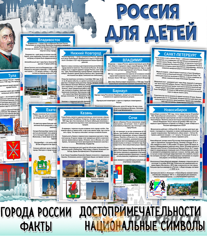 Карточки «Города России» — география и регионы страны — превью страницы 2