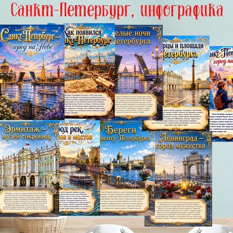 Инфографика «Санкт-Петербург» — PDF-пособие для детсада