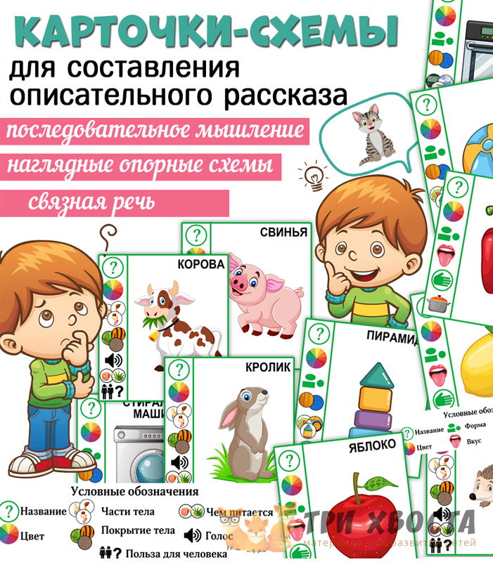Карточки-схемы для пересказа — логопедический материал — превью страницы 2