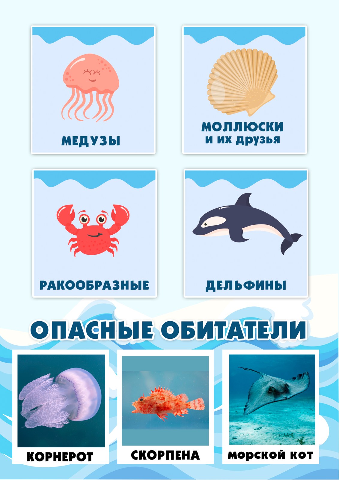 Лэпбук Чёрное море — 21 карточка и задание для детей 4-7 лет — превью страницы 1