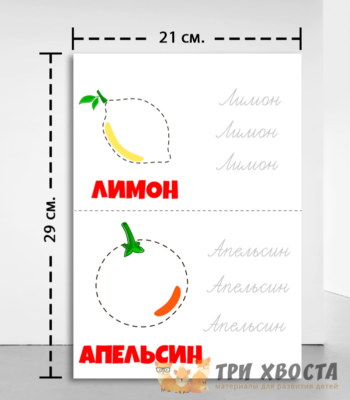 Обводилки «Овощи и фрукты» — задания для детсада — превью страницы 3