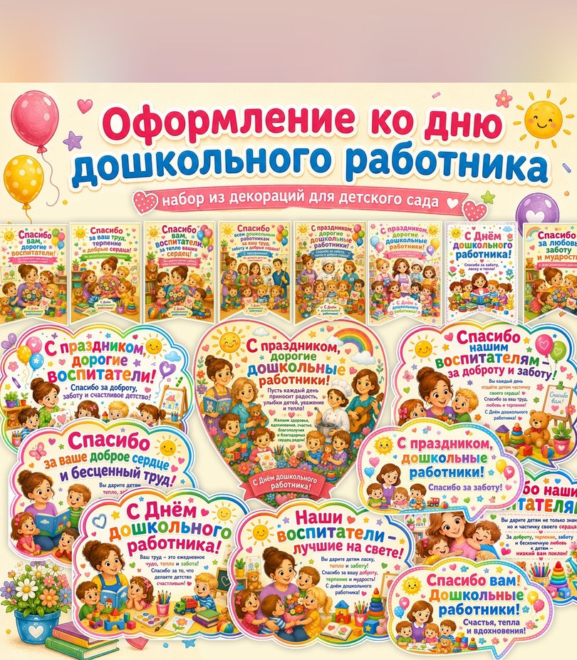 Оформление ко Дню дошкольного работника — PDF-пособие для детсада