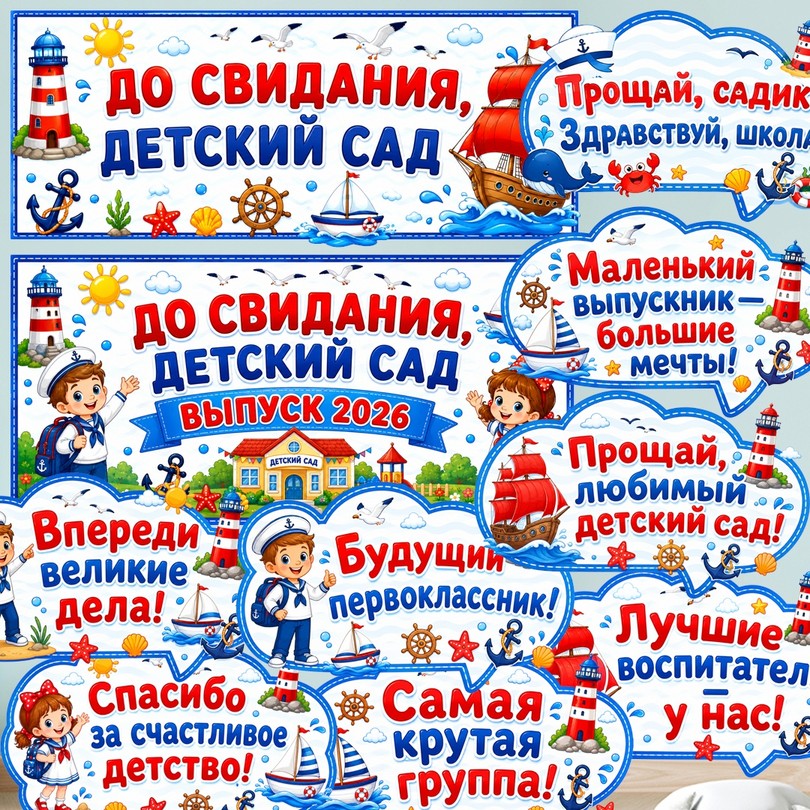 Выпускной «До свидания, детский сад» — морской стиль — PDF-пособие для детсада