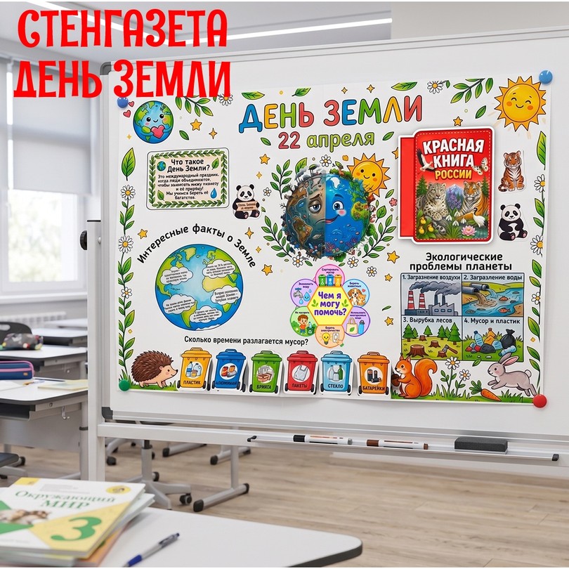 Стенгазета «День Земли» — 22 апреля для детей — PDF-пособие для детсада